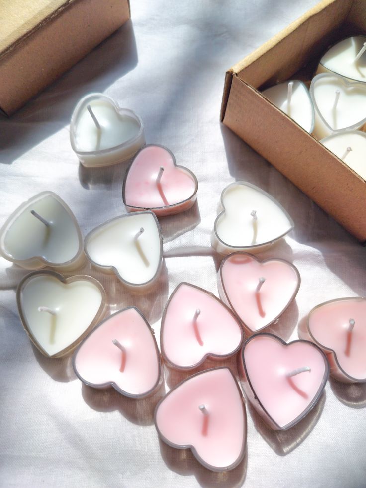 Tin Heart Holder Scented Soy Candle - Pack of 4