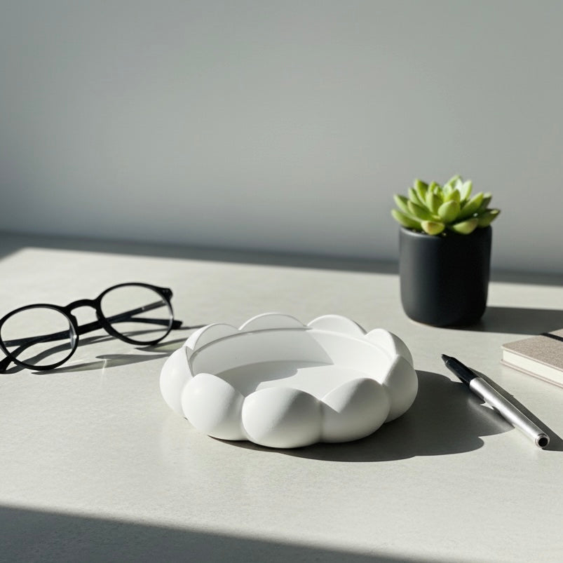 Handmade Concrete Flower Bowl