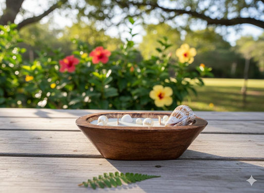 Sea Theme Wood Boat Poured with Soy & Scent