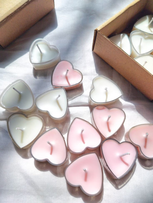 Tin Heart Holder Scented Soy Candle - Pack of 4