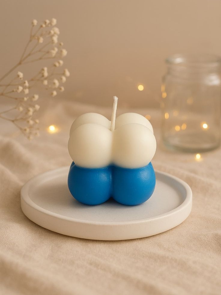 Mini Bubble Cube Scented(Vanilla) Soy Candle -Pack of 4