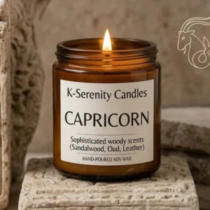 Capricorn Sophisticated Woody Fragrance Soy Candle