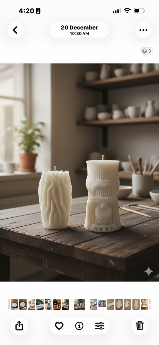 Elegant Hand-Poured Luxury Pillar Scented Candles - Pack of 2
