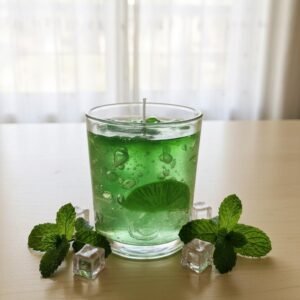 Mint Theme Glass Soy Scented(Mint Scent) Candle