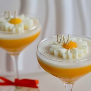 Hand Poured Sunflower Theme Wine Glass Soy Scented Candle