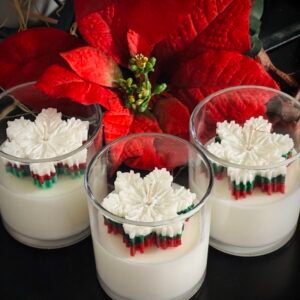 Glass Hand Poured Scented Candle (Strawberry Fragrance)