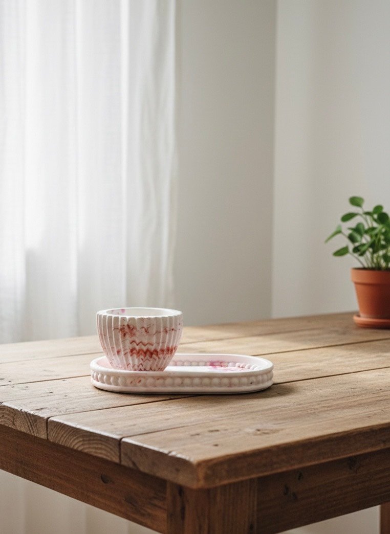 Handmade Concrete Jar & Plate