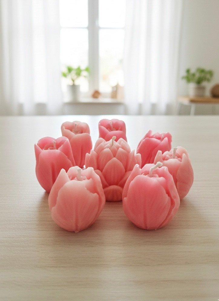Hand Poured Tulip Scented Candle - Pack of 8