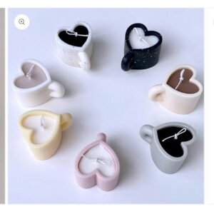 Hand Poured Concrete Heart Cup Scented Soy Candle