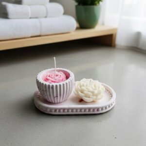 Concrete Plate & Jar Scented Soy Candle