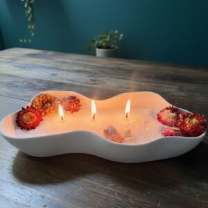 Premium Concrete Platter With Snow Pearl Wax