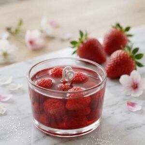 Strawberry Scented Glass Soy Gel Candle