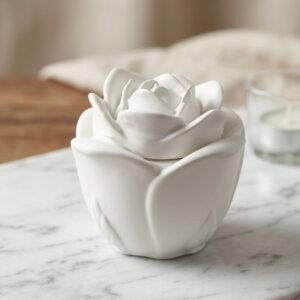 Rose-Shaped Concrete Candle Jar | Soy | Rose Scent